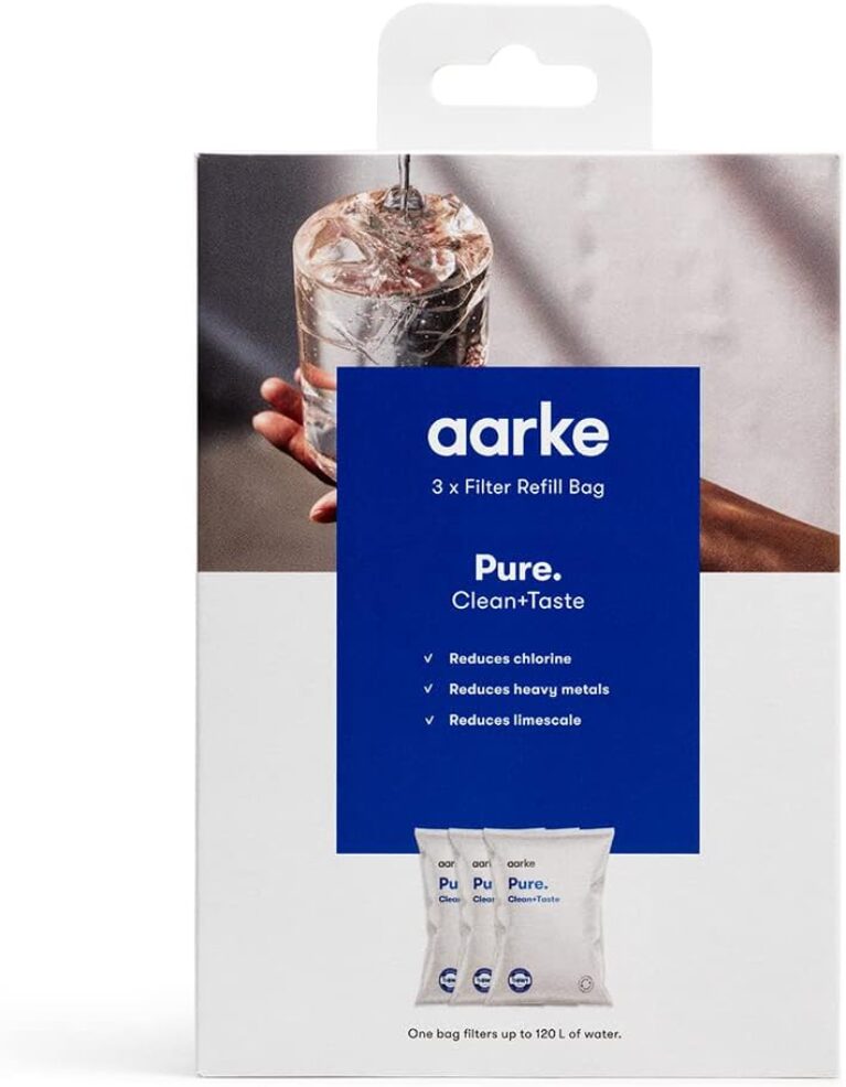 Aarke 3er-Pack reine Filter-Nachfüllbeutel – reduziert Chlor, Schwermetalle und Kalk – filtert bis zu 120 Liter/32 Gallonen Wasser pro Beutel