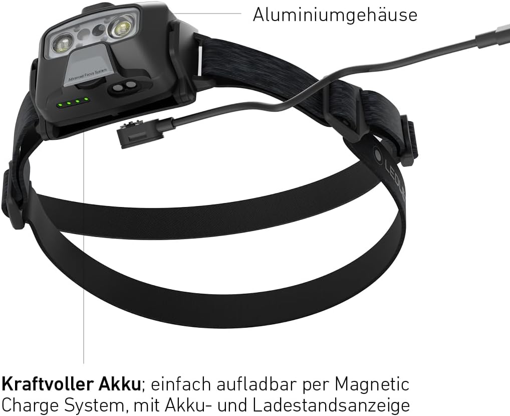 Ledlenser HF6R Core Akku-LED-Stirnlampe, 800 lm, 126 g, IP68 wasserdicht | Bis zu 60 Stunden Leuchtdauer, 160 m Leuchtweite, USB-C, 5 Leuchtmodi inklusive Rotlicht, schlank, leistungsstark und wiederaufladbar – Bild 3