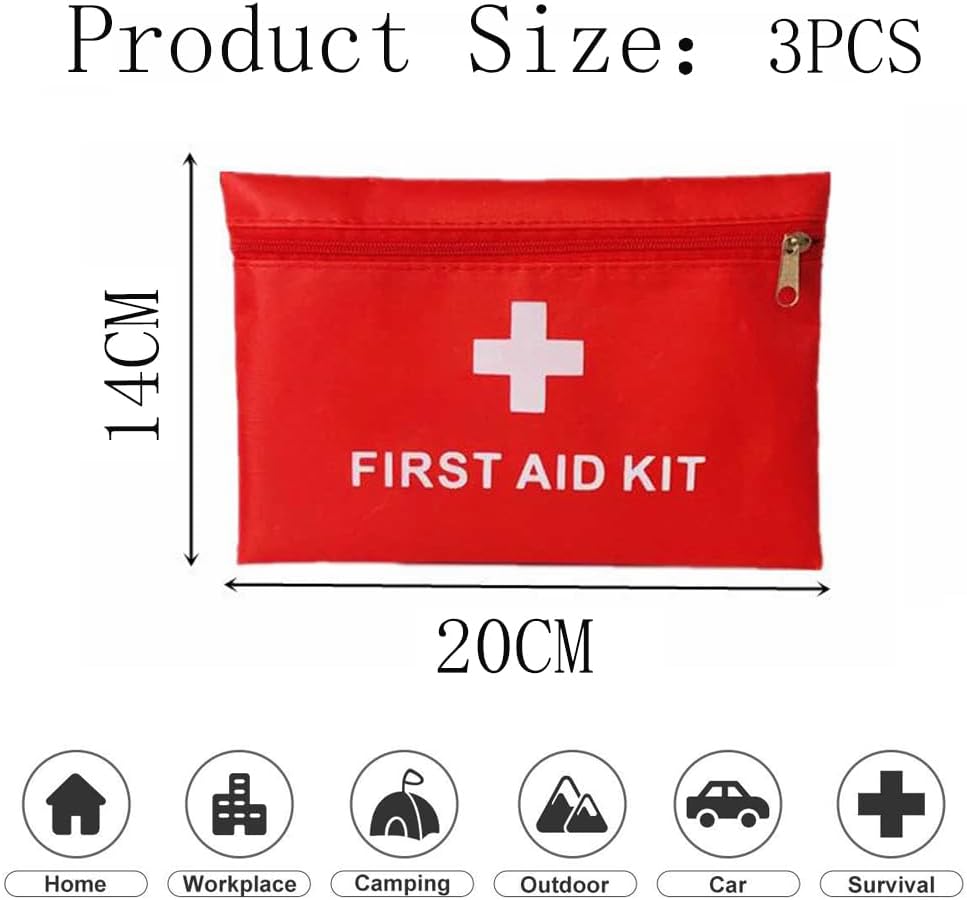 Kleines Erste-Hilfe-Set für den Notfall, 3-teilig, Medikamententasche, Erste-Hilfe-Tasche, leere Mini-Reise-Apothekentasche, Notfalltasche für Zuhause, Reisen, Büro, Outdoor (nur Taschen) – Bild 7