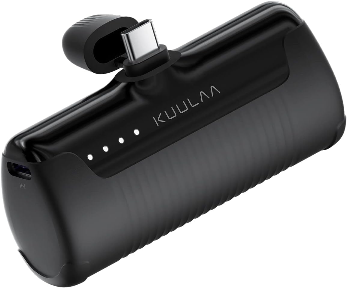 Kuulaa Power Bank USB C 4500 mAh, Mini Externer Akku, Schnellladung Typ C Power Bank ohne Kabel, Klein aber Stark Handy Tragbare Ladegeräte Kompatibel mit Samsung, Huawei, USB C Handys