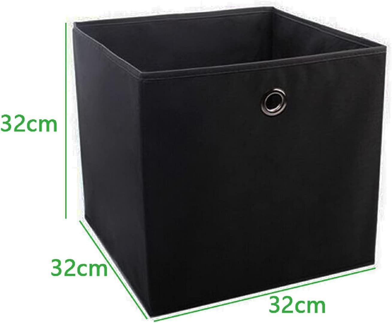 Faltbare Aufbewahrungsboxen 32 x 32 x 32 cm für Kallax-Regale – Stoffboxen mit Griffloch, platzsparend und stabil – Aufbewahrungslösung (schwarz, 4 Stück) – Bild 3