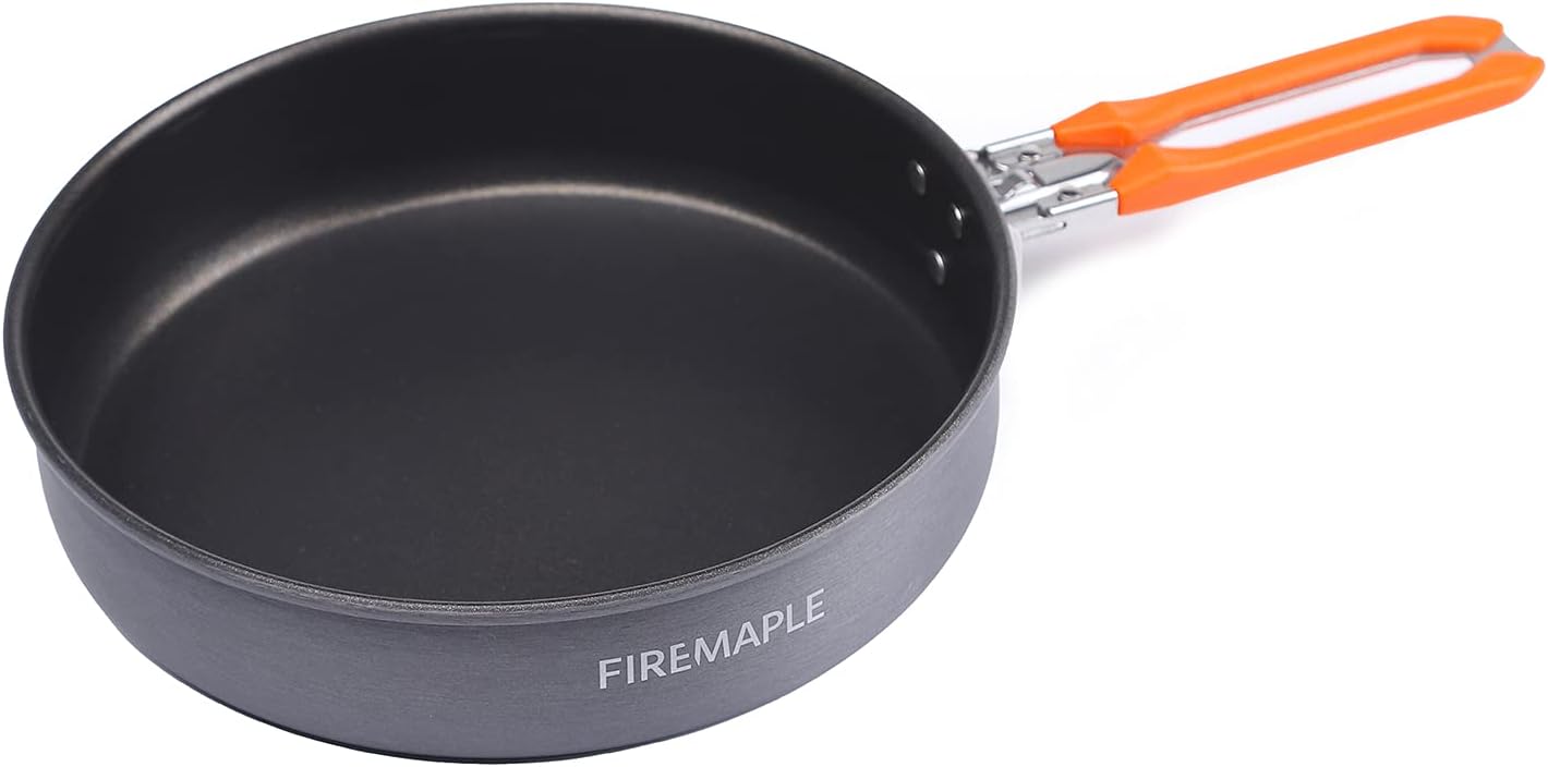 Fire-Maple FP Pfanne für Gaskocher, antihaftbeschichtete Bratpfanne, robustes, leichtes Camp-Kochgeschirr, Camping zum Braten von Eiern und Steaks mit klappbarem Griff, tragbare Rucksackpfanne, 0,9 Liter – Bild 7