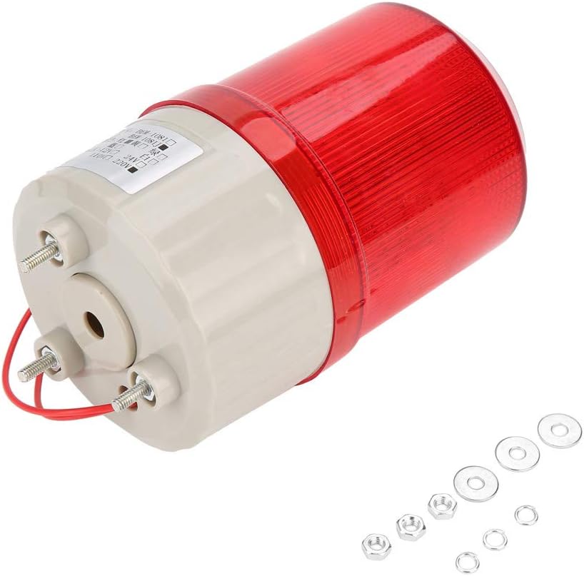 LED-Warnleuchte mit Ton- und Lichtalarm für Baustellen – professionelle Signalleuchte mit Blitzlicht 220 V für den Außenbereich, Sicherheitswarnung – Bild 6