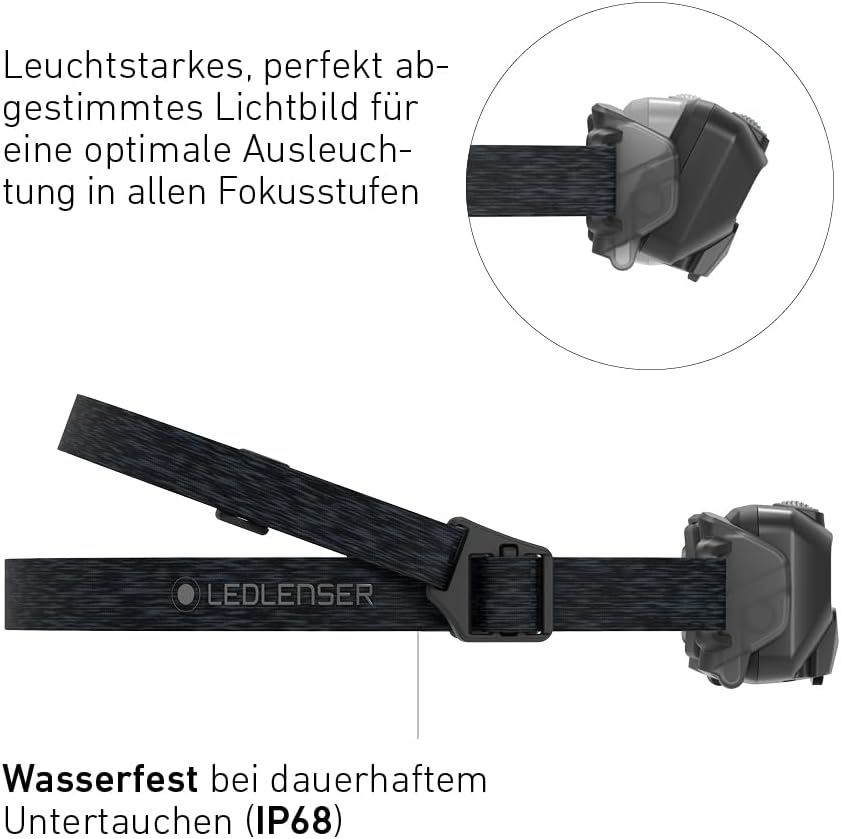 Ledlenser HF6R Core Akku-LED-Stirnlampe, 800 lm, 126 g, IP68 wasserdicht | Bis zu 60 Stunden Leuchtdauer, 160 m Leuchtweite, USB-C, 5 Leuchtmodi inklusive Rotlicht, schlank, leistungsstark und wiederaufladbar – Bild 4