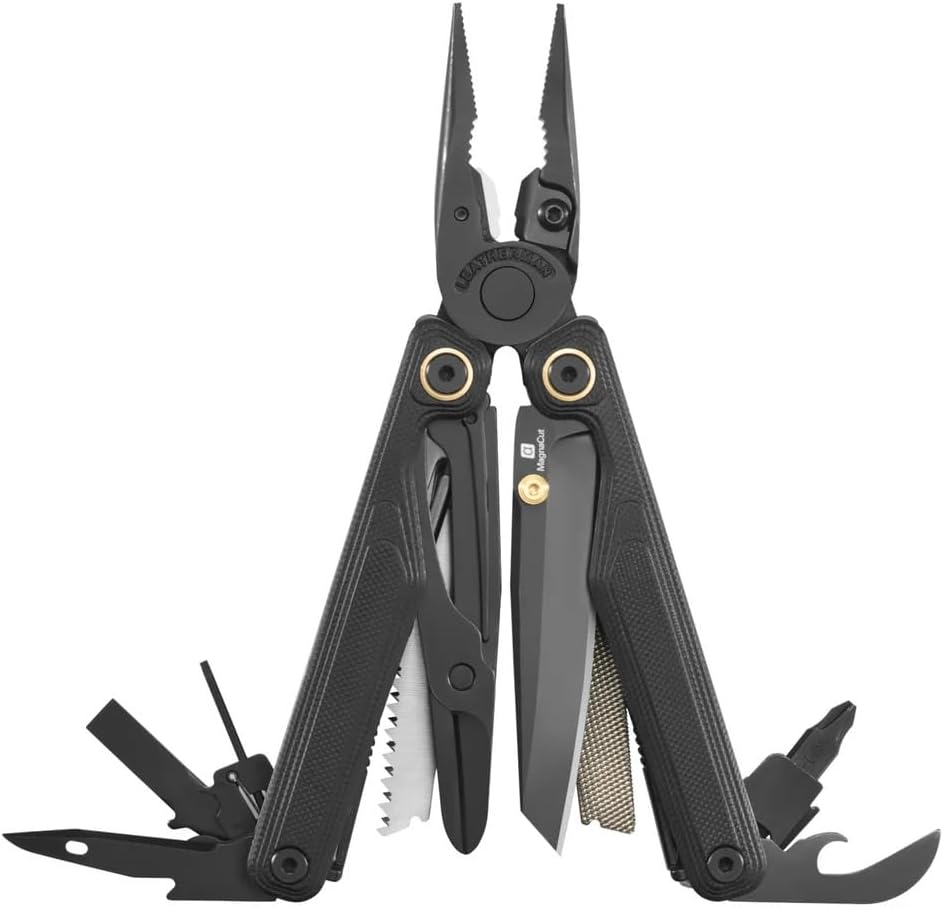 Leatherman Wave Alpha Multitool – 16-in-1-Werkzeuge mit MagnaCut-Klinge, Säge, Feile, innovativer Schere und mehr Bedienkomfort – Obsidian