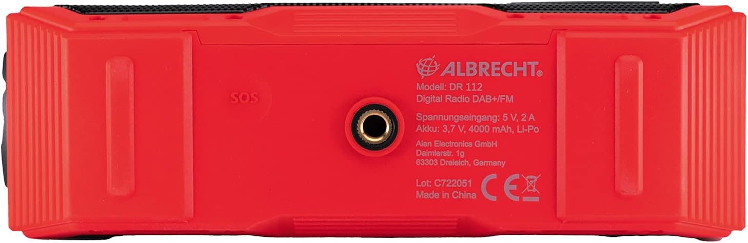 Albrecht DR 112, tragbares DAB+/FM Outdoor-Kurbelradio, 27911, SOS-Notruf, Taschenlampe, Solarmodul, PowerBank, IPX5-Wasserschutz – Bild 8