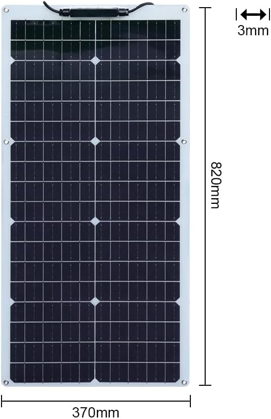 50W Solarpanel Flexibles 12V Monokristallines Solarpanel, flexible Solarmodule mit Kabel für Wohnmobil, Wohnwagen, Auto, Dach, Boot, 12V-Batterien – Bild 2