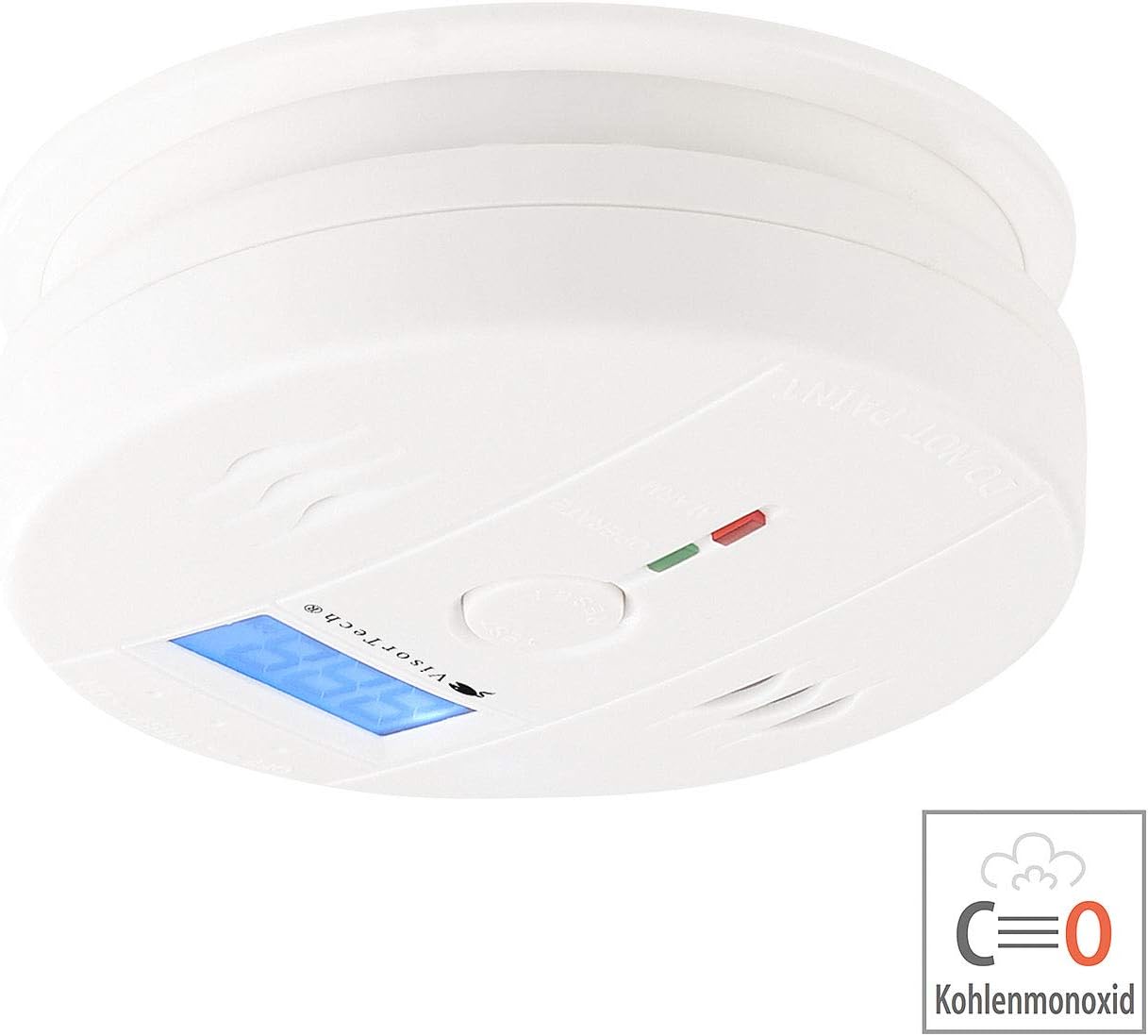 VisorTech Kohlenmonoxidmessgerät: Digitaler Kohlenmonoxiddetektor, LCD-Display, 85-dB-Alarm, EN 50291 (Tragbarer Kohlenmonoxiddetektor, CO-Detektor, WC) – Bild 3