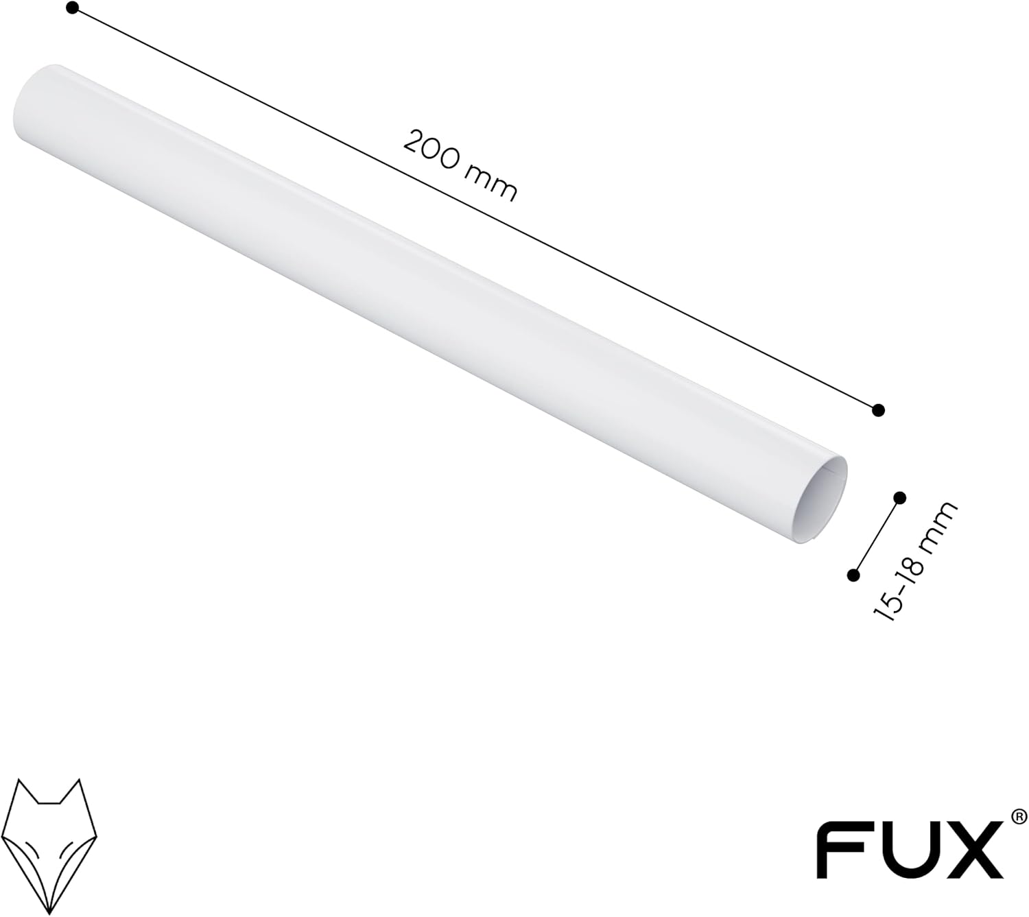 FUX 10 Stück Heizungsrohrabdeckung, Rohrabdeckung, für Rohrdurchmesser 15-18 mm, Länge: 200 mm, Rohrauskleidung für Heizungsrohre, Rohrabdeckung, Heizkörperrohrisolierung, weiß (18,5 x 0,5 x 200) – Bild 2