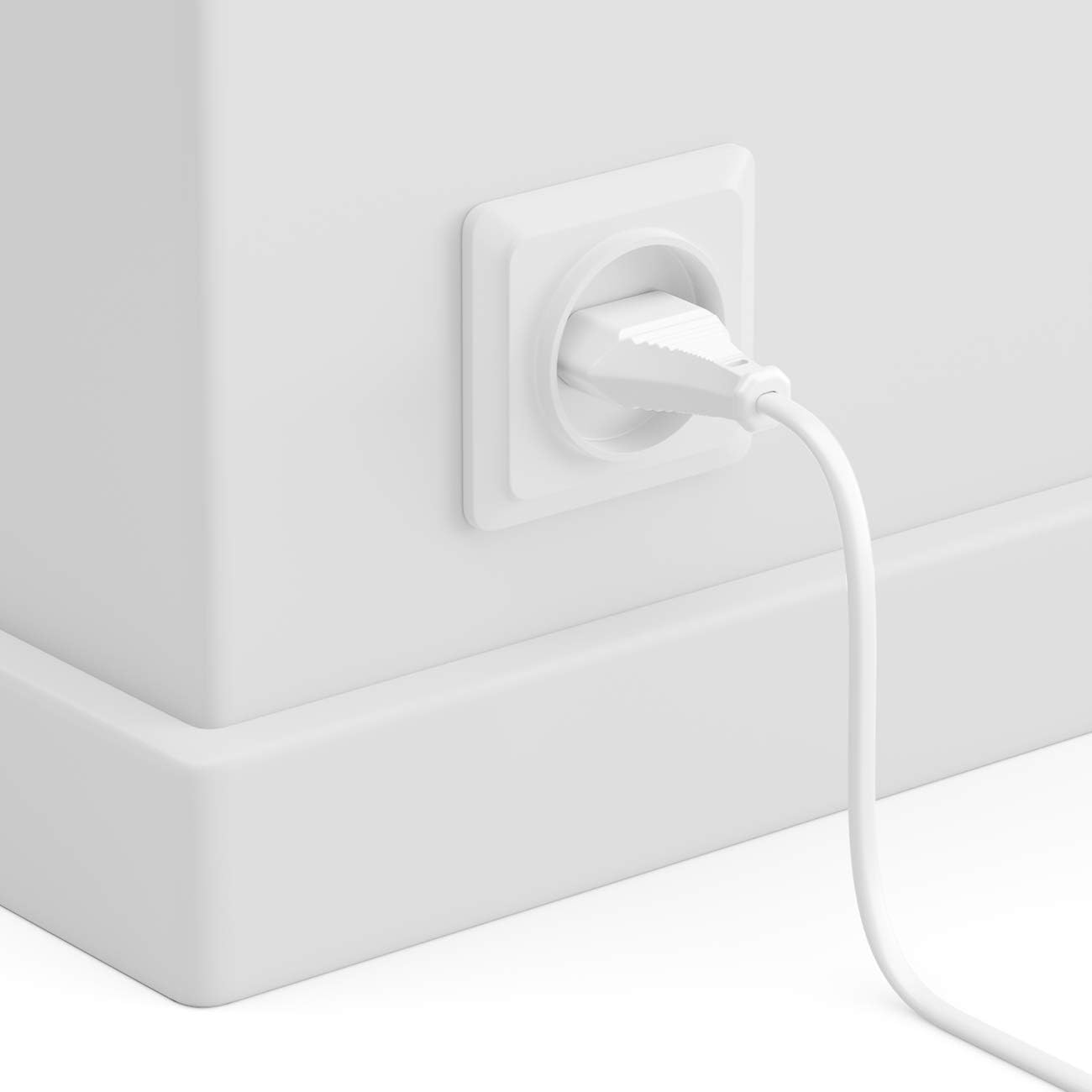 deleyCON 5m Stromkabel Verlängerung Typ C Euro Steckdose - Weiß | Netzkabel-Verlängerungskabel, Euro-Stecker Typ C auf Euro-Buchse Typ C für TV, PC, Monitor, Projektor, Lampe – Bild 4