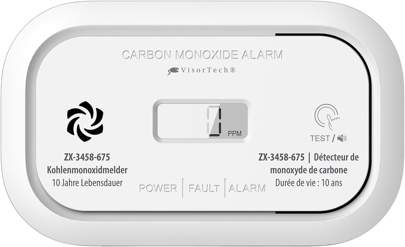 VisorTech CO-Melder: Digitaler Kohlenmonoxidmelder, 85 dB, LCD-Display, nach DIN EN 50291 (Co2-Alarm, CO-Wächter, BBQ) – Bild 7