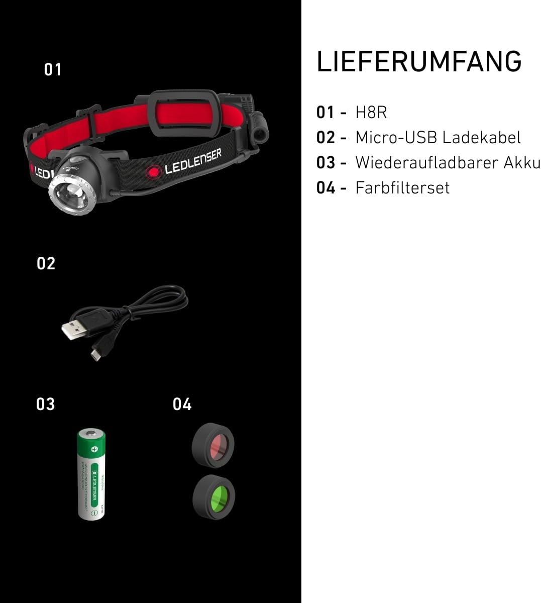 Ledlenser 500853 Taschenlampe, schwarz/rot, M – Bild 9