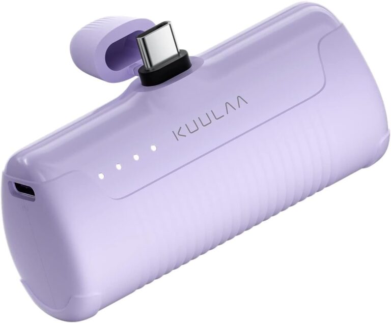 Kuulaa Power Bank USB C 4500 mAh, Mini Externer Akku, Schnellladung Typ C Power Bank ohne Kabel, Klein aber Stark Handy Tragbare Ladegeräte Kompatibel mit Samsung, Huawei, USB C Handys