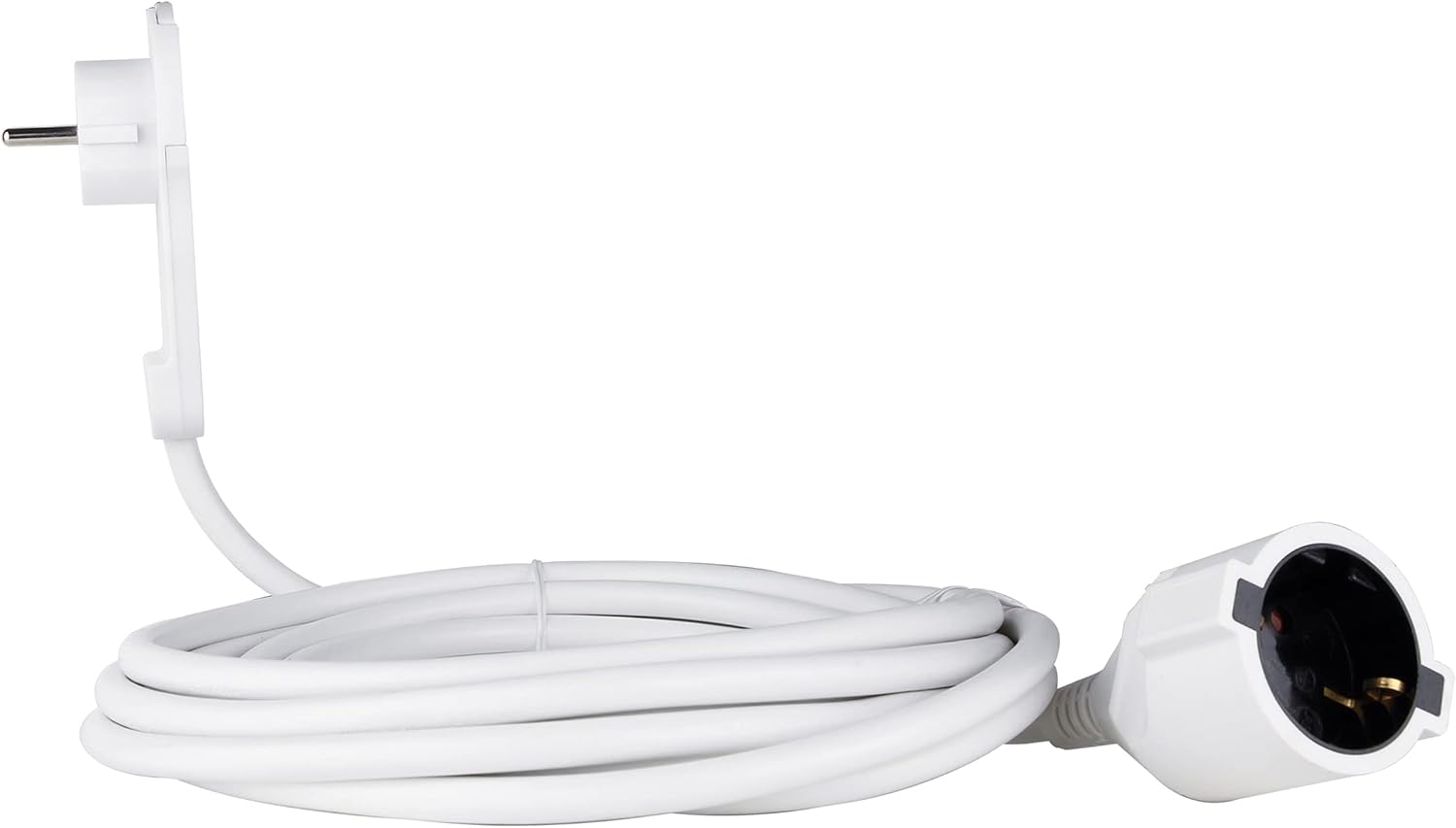 REV Smart Flat Plug Steckerverlängerung, Flachstecker 8 mm, Verlängerungskabel 3 m, max. 3.680 W, Weiß