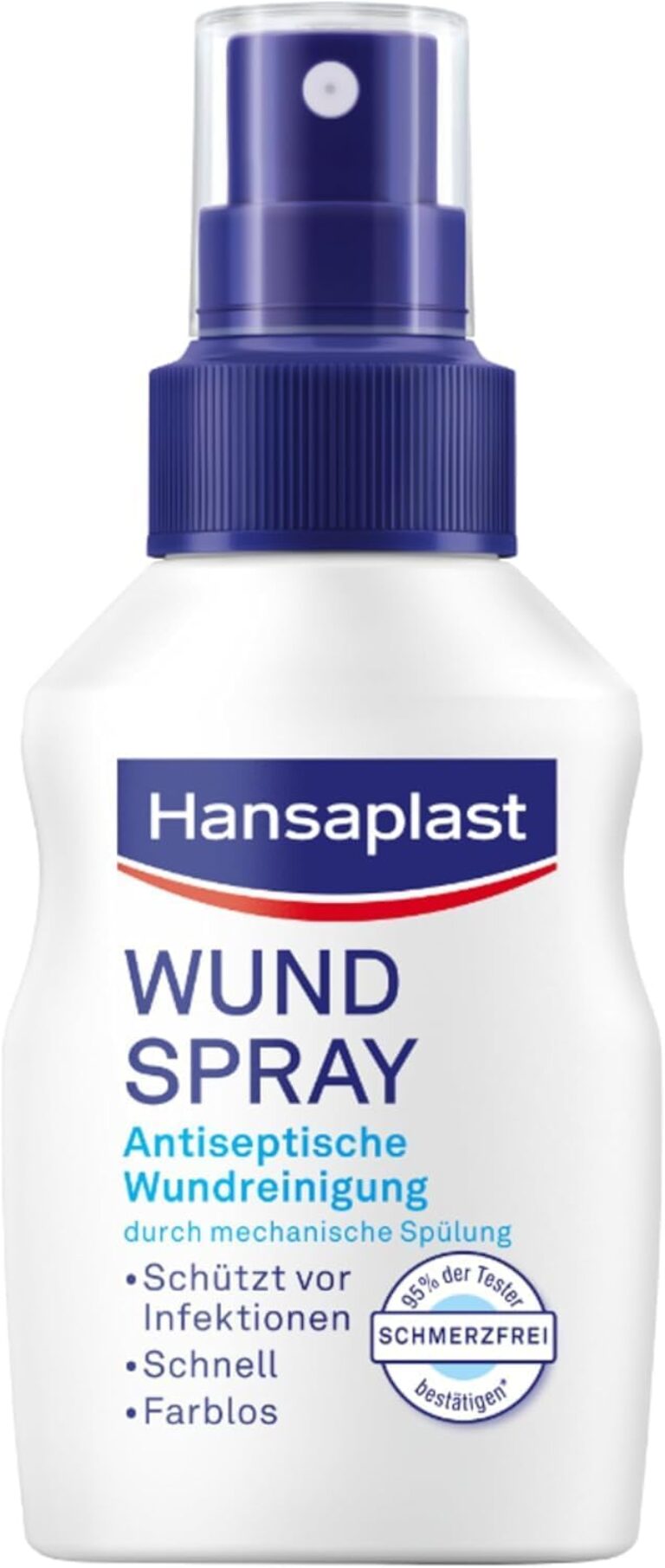 Hansaplast Wundspray 1er Set (50 ml) zur antiseptischen Wundreinigung, Wunddesinfektionsspray für empfindliche Haut, farblose Wunddesinfektion | Antiseptische Wundreinigung, mechanische Spülung, Schutz vor Wundinfektionen, farblos, hautfreundlich
