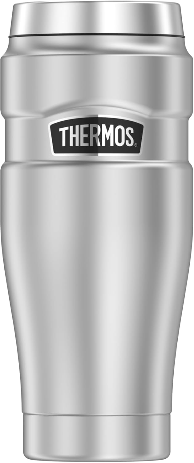 Thermos Stainless King Thermobecher, To Go Kaffeebecher, Edelstahl matt, 470 ml, Isolierbecher, spülmaschinenfest, auslaufsicher, Coffee to Go 7 H heiß, 18 H kalt, BPA-frei, 0,47 L