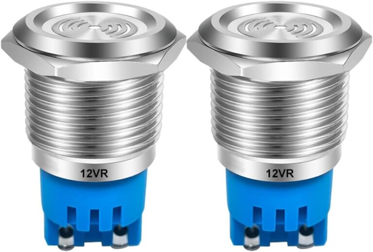 Gebildet 2 Stück DC 12 V 19 mm wasserdicht IP65 Edelstahl rote LED-Blitzalarm 90 dB Anzeigeleuchte mit Lampensummer für elektrisches Bedienfeld DIY-Projekt