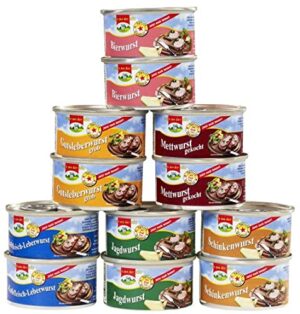 12 Dosen à 125 g Dosenwurst, 6 Sor...