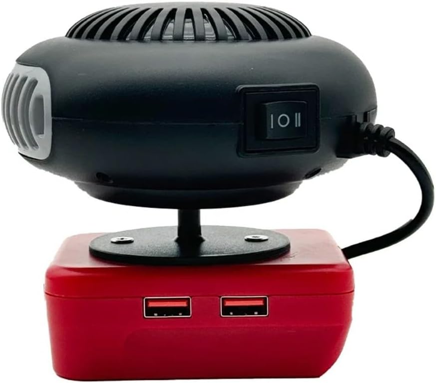 Tragbarer Akkuheizer mit 3-Sekunden-Schnellheizung, kabellos für Auto, Camping und Outdoor, für sofort warme Luft, mit Überhitzungsschutz, kompakt und leicht (HotBlower-MWQ-2USB)