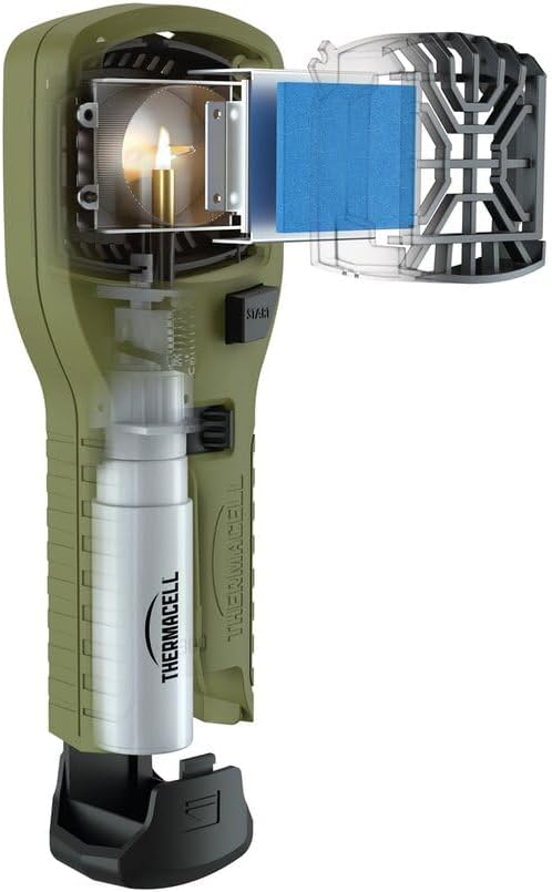 Thermacell MR300GI PT19 Mückenschutz-Handgerät, Mückenschutz mit Zitronen-Eukalyptusöl, 15 m² Schutzzone, Garten, Terrasse, Camping, Angeln, inklusive 1 x Gaskartusche und 3 x Platten – Bild 6