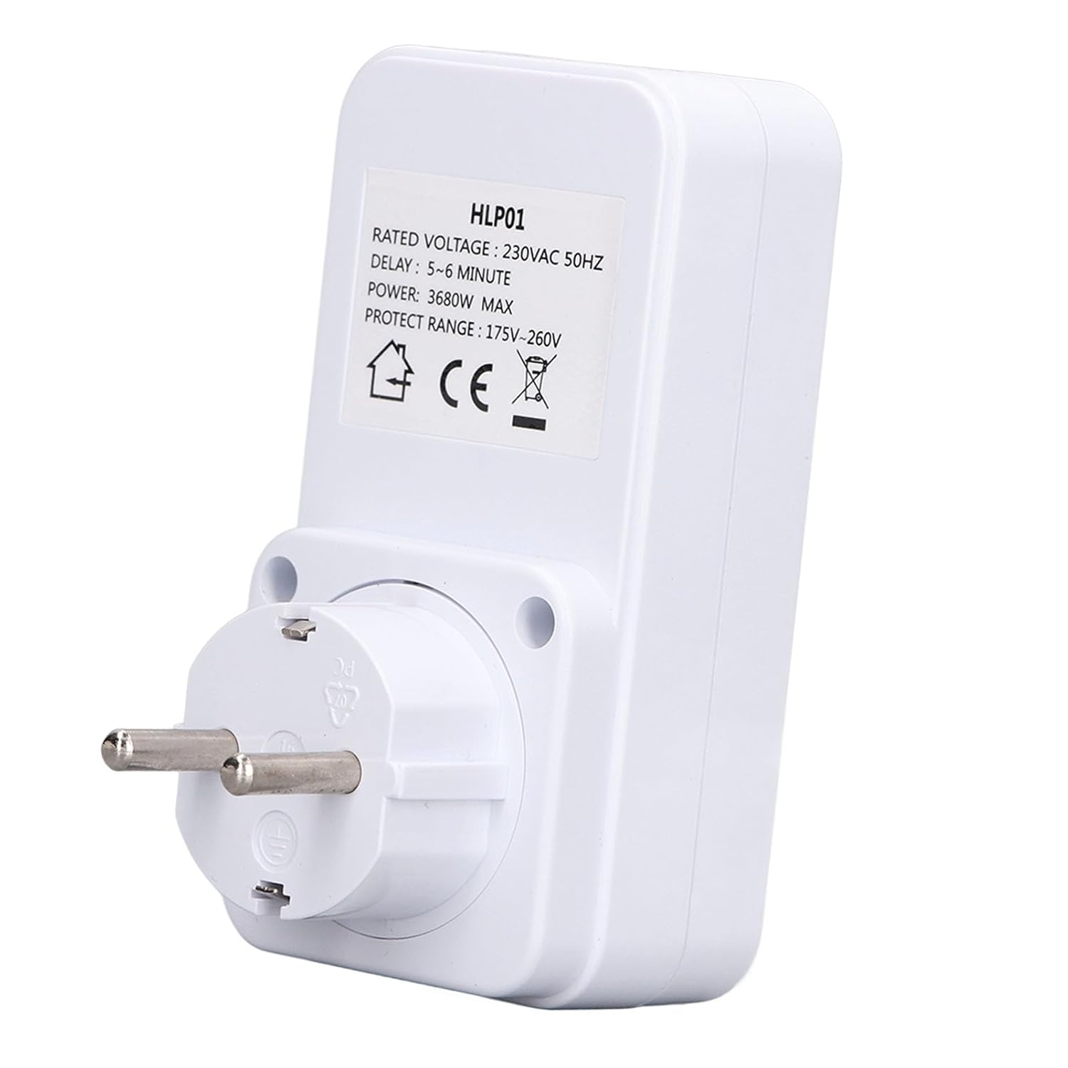 EURO-Safe-Steckdose, Stromkreis-Fehlerspannungsschutz-Steckdose, Steckdose für Elektrogeräte, Haushaltsgeräte, 5–6 Minuten Verzögerung, EU-Stecker 230 V, für Kühlschrank, Backofen – Bild 2