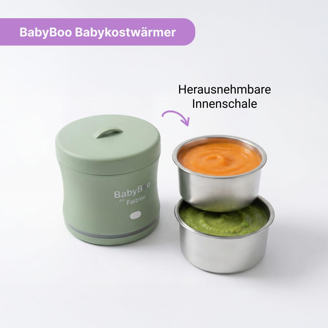 BabyBoo Tragbarer Babykostwärmer – Babykostwärmer mit Akku, App-Steuerung, 70 W LED-Ring, bis zu 45 °C, abnehmbarer Behälter, USB-C – Zuhause und auf Reisen – Bild 2