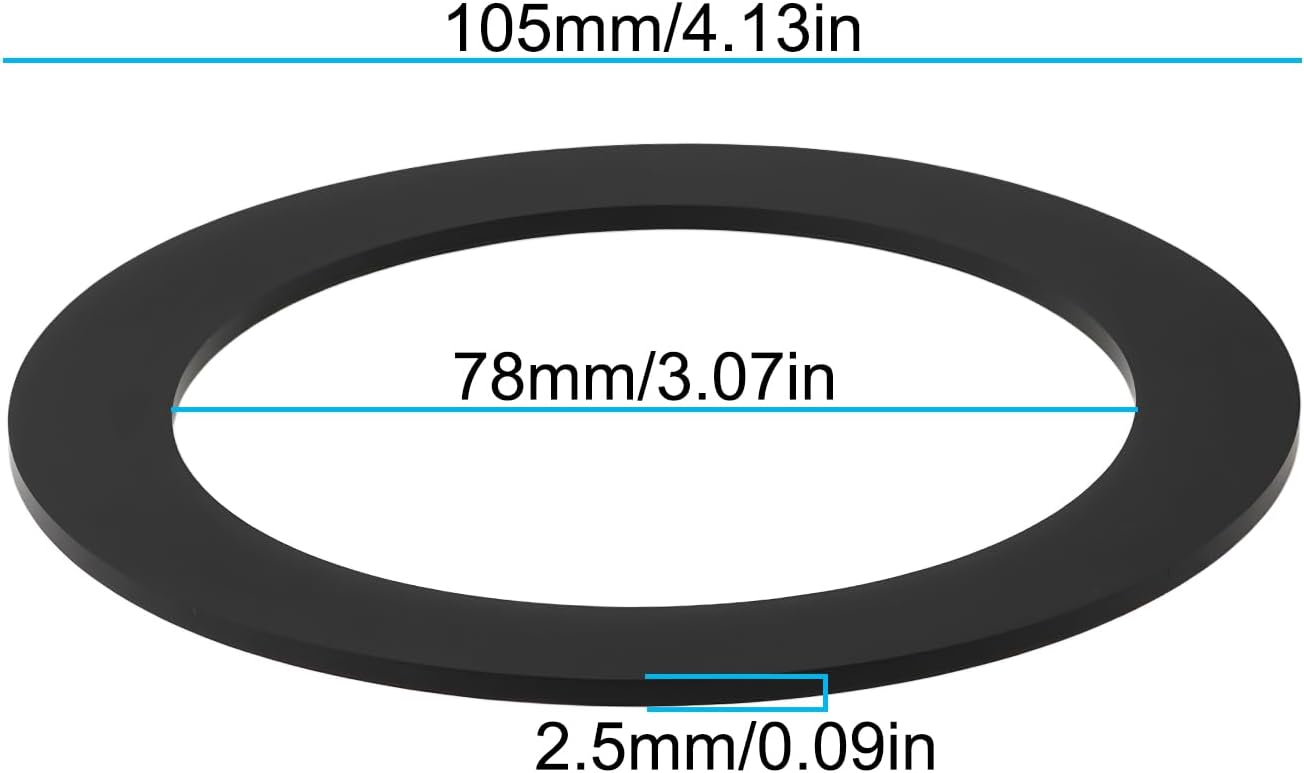 ECSiNG Tankdeckeldichtung, 105 x 78 x 2,5 mm, für 80 mm Tankdeckel für Oldtimer-Generator (2 Stück) – Bild 4