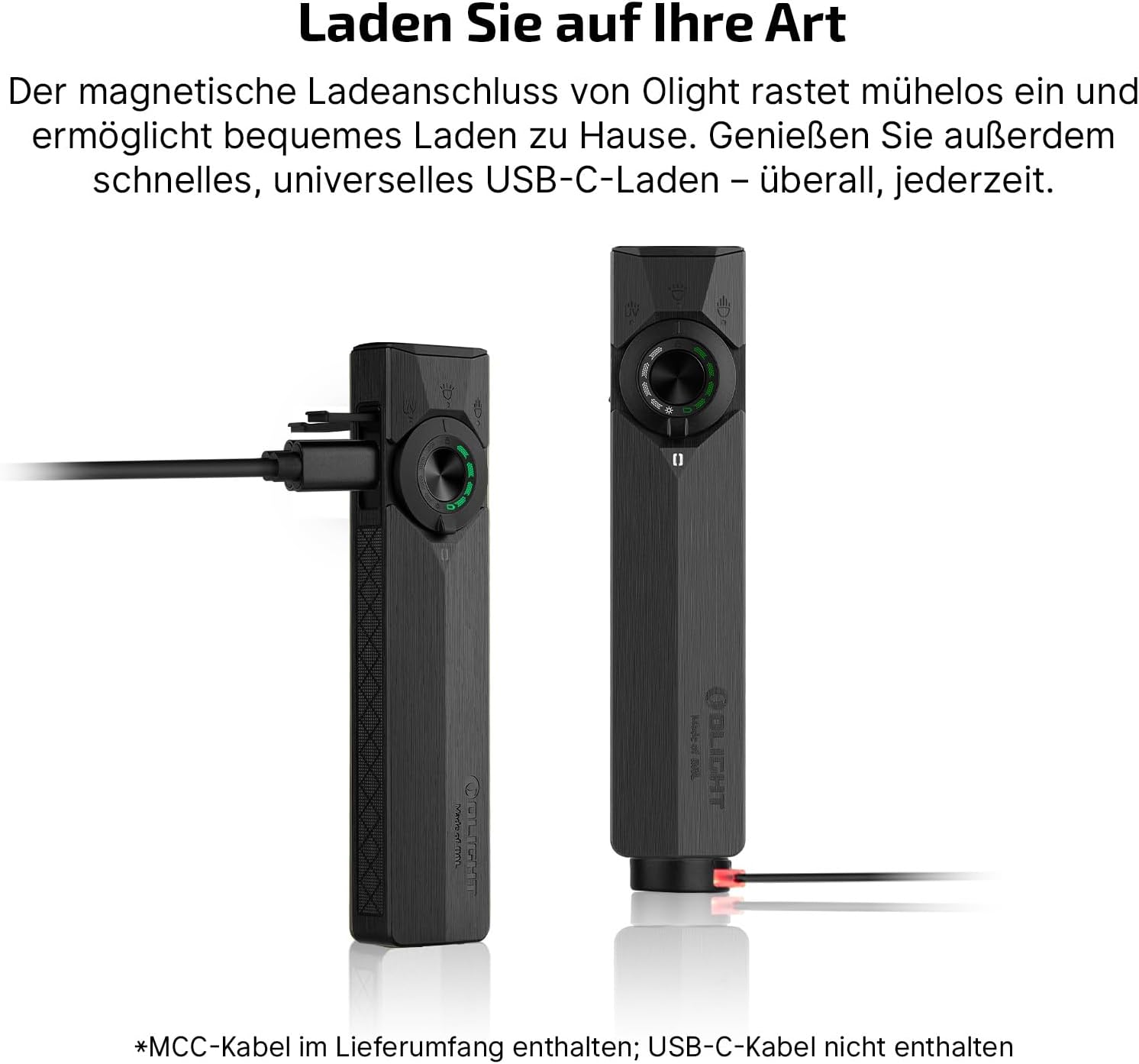 OLIGHT ArkPro Ultra LED-Taschenlampe mit UV-Licht und grünem Licht, 1700 Lumen, robuste flache Taschenlampe mit reinweißem Licht, magnetischer oder USB-C-Anschluss für den Außenbereich, IPX7 wasserdicht, schwarz – Bild 7