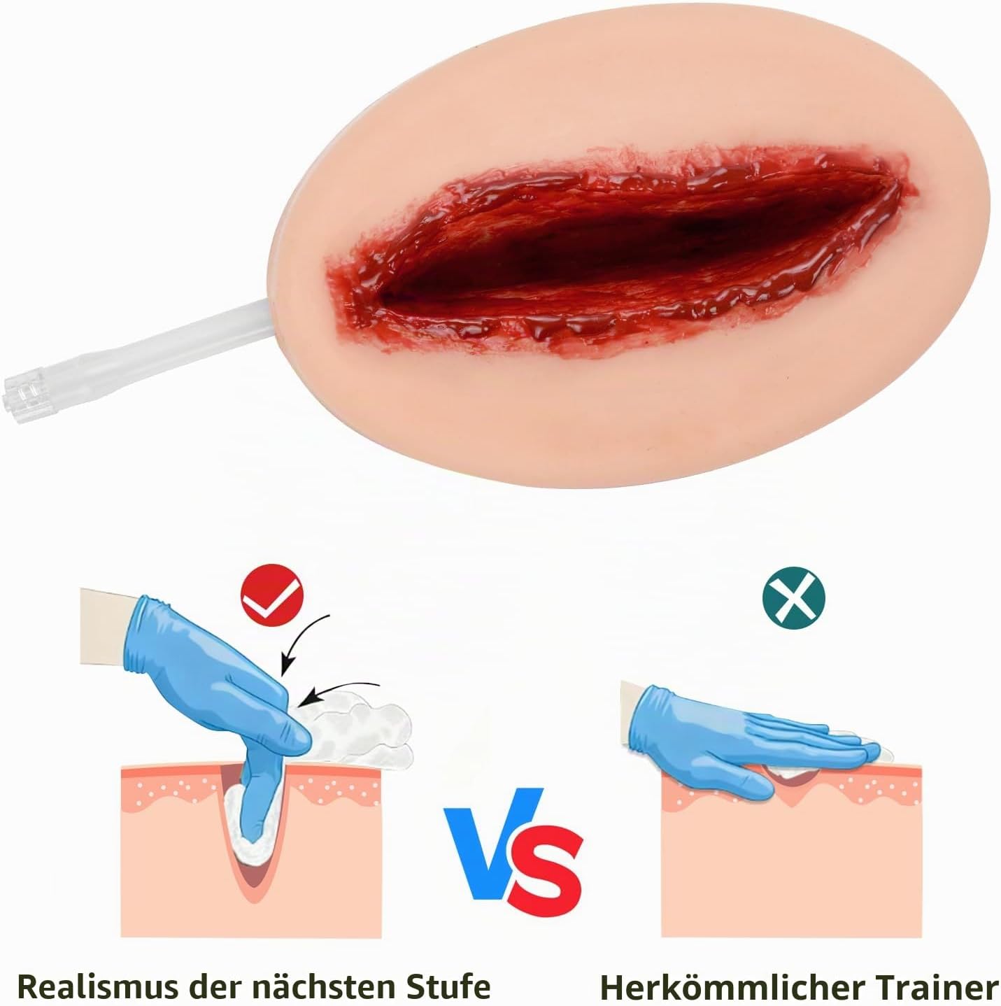Trainer-Set für Schnittwunde, Trainingsset zum Stoppen der Blutung, Kit zur Blutungskontrolle in medizinischer Qualität (Tasche) – Bild 5