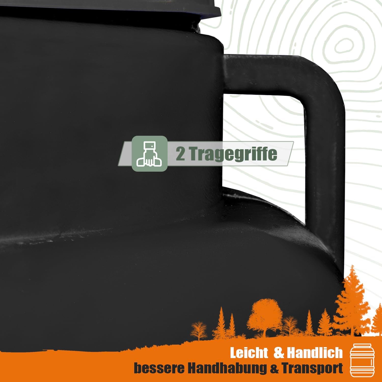 Weithalsfass Futterbehälter Hund Gärfass Futterbehälter mit Deckel Kanister Lebensmittelechtes Futterfass Pferdeapfelfass (Schwarz, 30 Liter) – Bild 4
