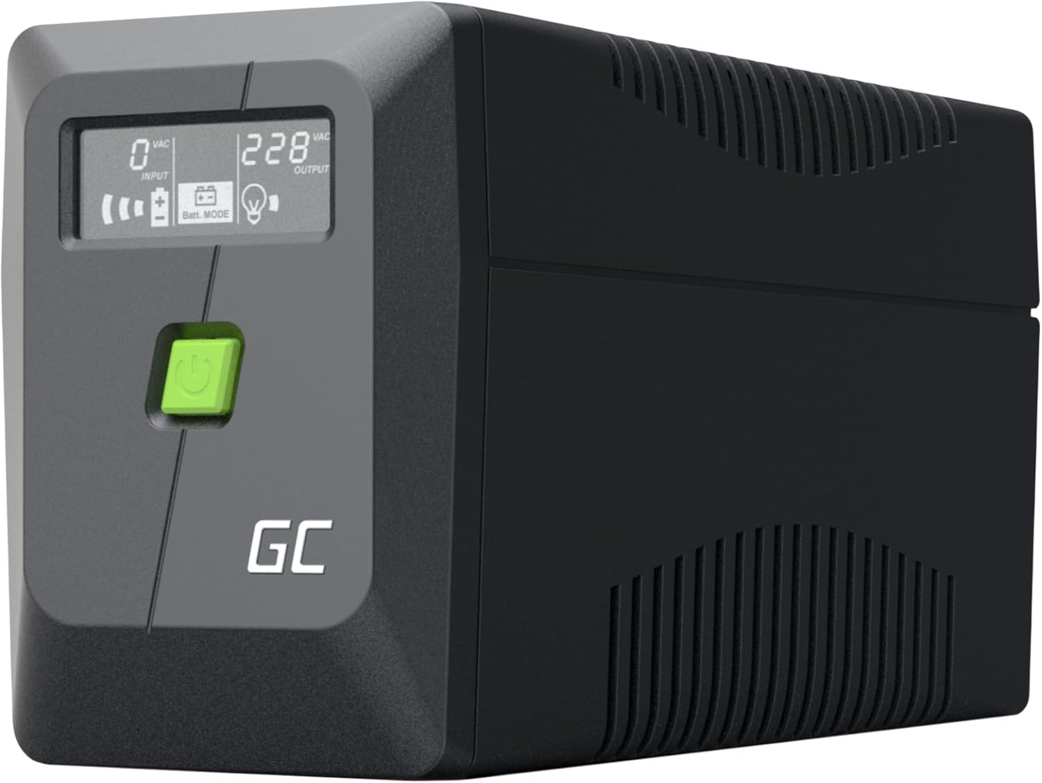 Green Cell PowerProof USV 850VA 480W, LCD-Display, 12V/9Ah Batterie | Notstromversorgung mit modifizierter Sinuswelle, Überspannungsschutz, USB/RJ45 und 2 Schuko-Ausgängen für Haushaltsgeräte – Bild 3
