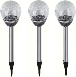 3x Edelstahl LED Solar Gartenleucht...