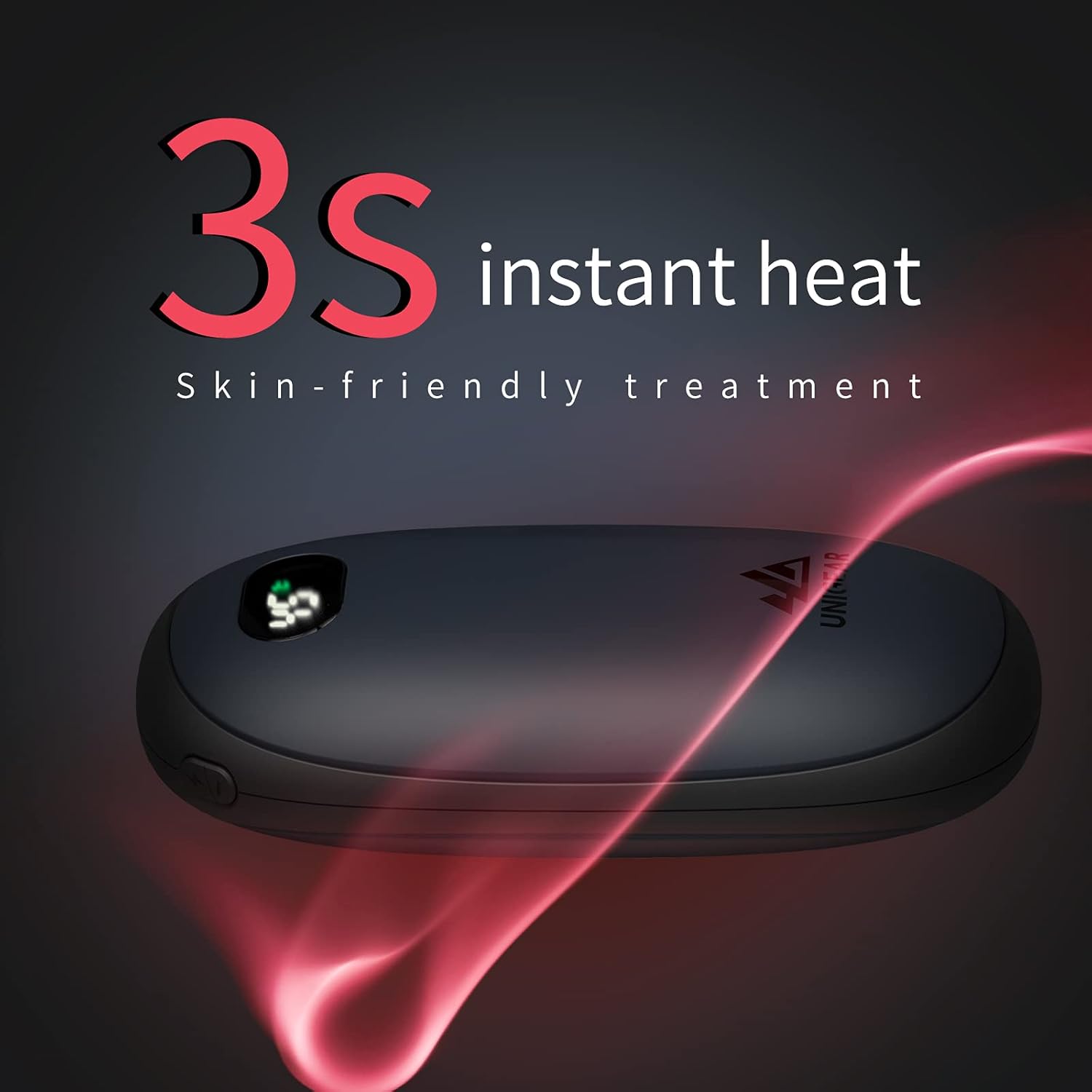 Unigear Wiederaufladbarer Handwärmer, 5200 mAh, wiederverwendbarer elektrischer Handwärmer, Powerbank, tragbar, USB, mit kostenlosen Heizeinstellungen von 35–55 °C und digitalem Bildschirm, Wärme für Raynauds Outdoor-Wandern | Wiederverwendbarer Taschenwärmer mit USB, freie Heizstufen 35-55 °C, tragbar für Outdoor-Wandern, Wärme bei kalten Händen – Bild 4