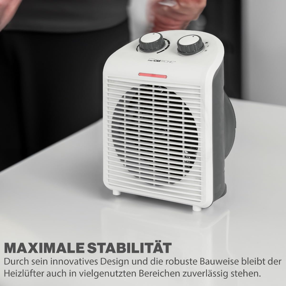 Clatronic® HL 3761 mobiler und kompakter Heizlüfter, 2000 und 1000 W, Heizkörper, klein, mit Kontrollleuchte und Überhitzungsschutz – Bild 7