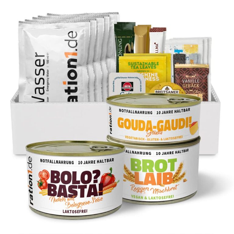ration1 EPa-Nudeln mit Bolognesesauce, Notfallnahrung, 10 Jahre haltbar | Ein-Mann-Packung, Notration, Langzeitnahrung, Fertiggerichte, Fertiggerichte, Camping und Outdoor