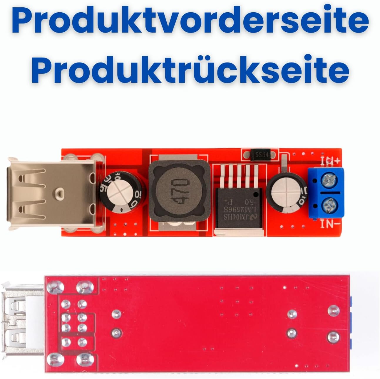 Doppelter USB-DC-DC-Abwärtswandler, 6 V–40 V auf 5 V, 3 A, Buck-Spannungswandler, Ladestromversorgungsmodul (3 Stück) – Bild 6