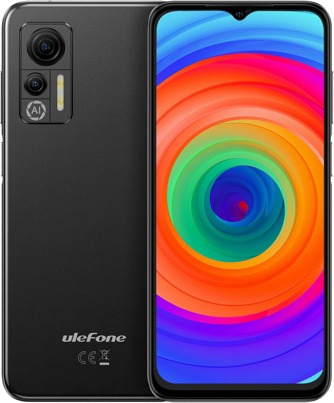Ulefone Android 12 4G Smartphone ohne Vertrag Note 14 (64 GB), 3 Kartensteckplätze, Quad Core 4 GB + 64 GB, Dual-SIM-Handy, 6,52 Zoll HD+, 8 MP + 13 MP Kamera, 4500 mAh Akku, Face Unlock GPS Schwarz