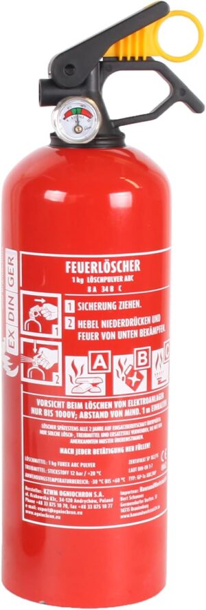 1 ABC 1 kg Pulver-Feuerlöscher, Au...