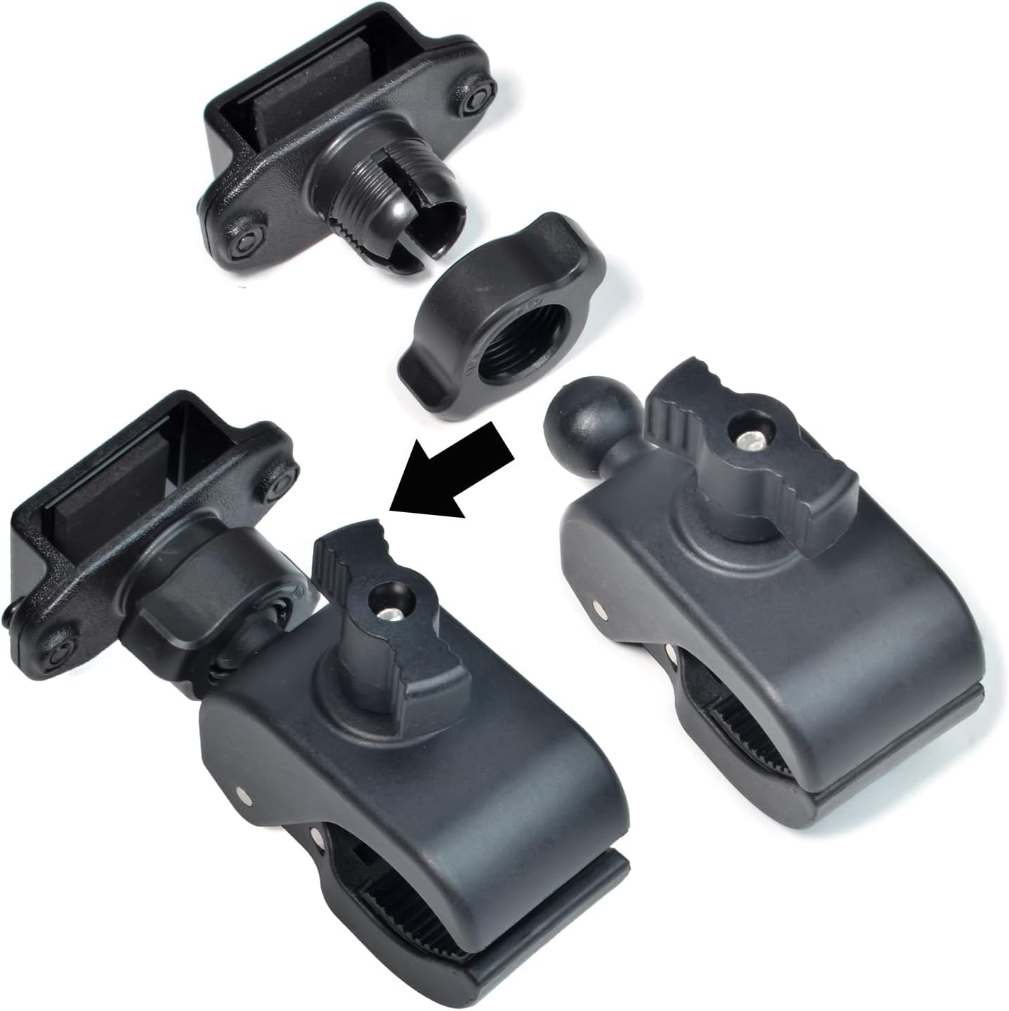 HYS Walkie Talkies Fahrrad-Auto-Halterung, verstellbare Motorrad-Radio-Halterung, kompatibel mit Motorola Talkabout TLKR Baofeng UV5R Mini Quansheng Radio (Z-6) – Bild 7