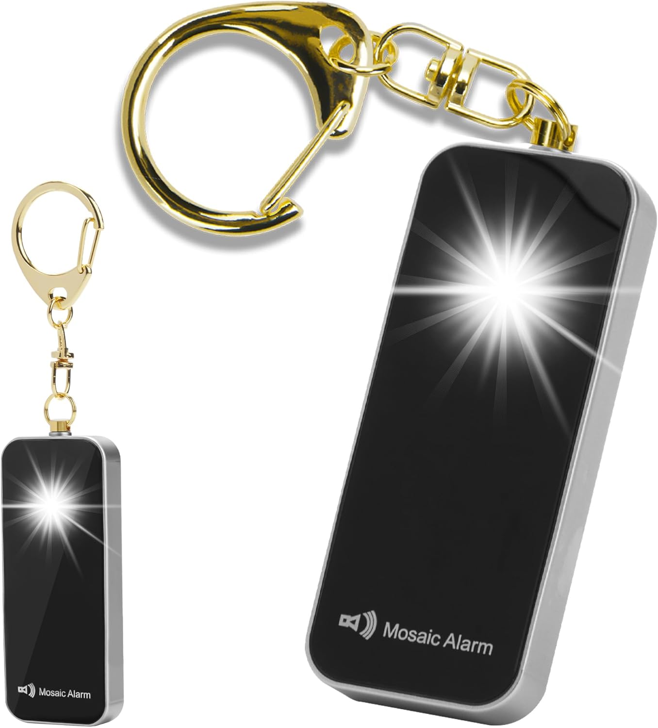 Regenfester Persönlicher Alarm Schlüsselanhänger, 130 dB SOS Sirene mit Blitzlicht, Ultraleicht & Stilvoll, Sicherheitsalarm für Kinder, Schüler, Wandern. Austauschbare Batterie, Schwarz