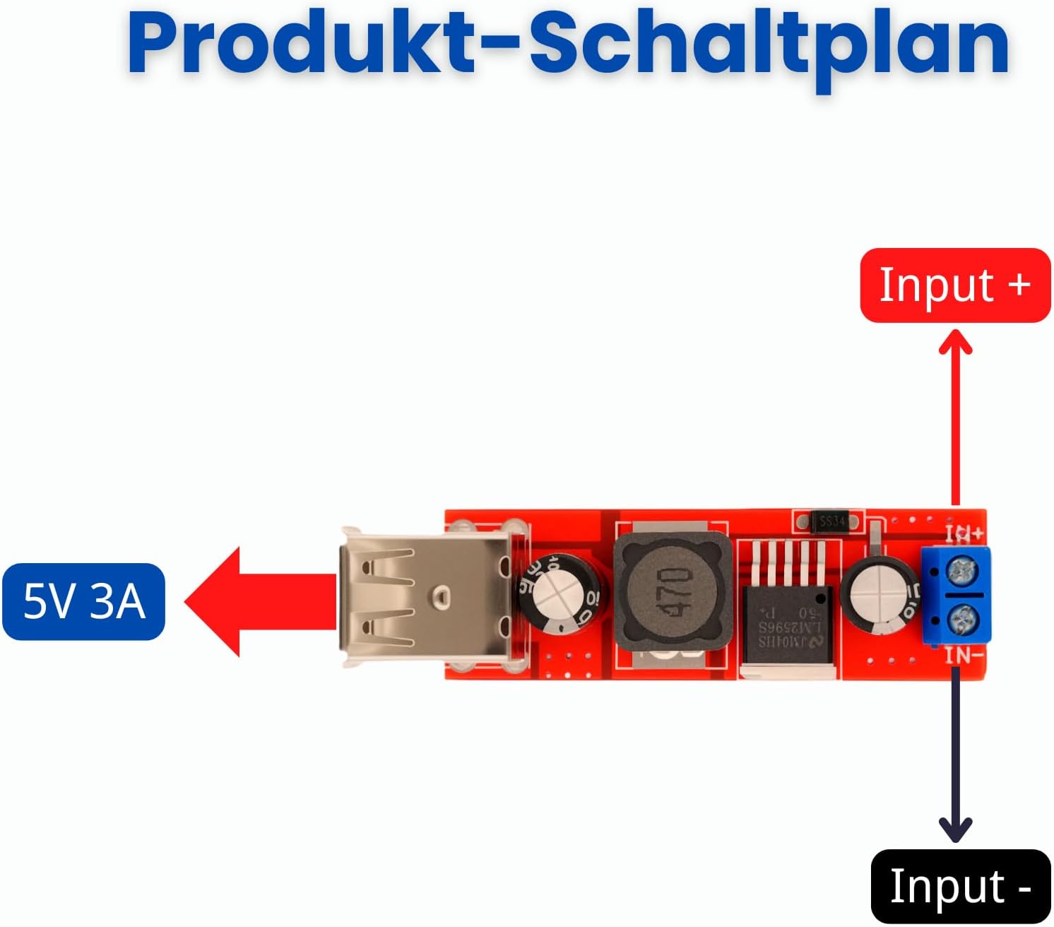 Doppelter USB-DC-DC-Abwärtswandler, 6 V–40 V auf 5 V, 3 A, Buck-Spannungswandler, Ladestromversorgungsmodul (3 Stück) – Bild 5