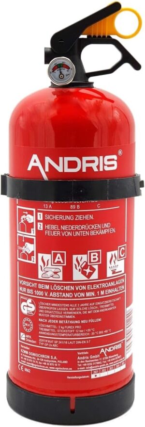 2 kg ABC-Pulver-Feuerlöscher, Orig...