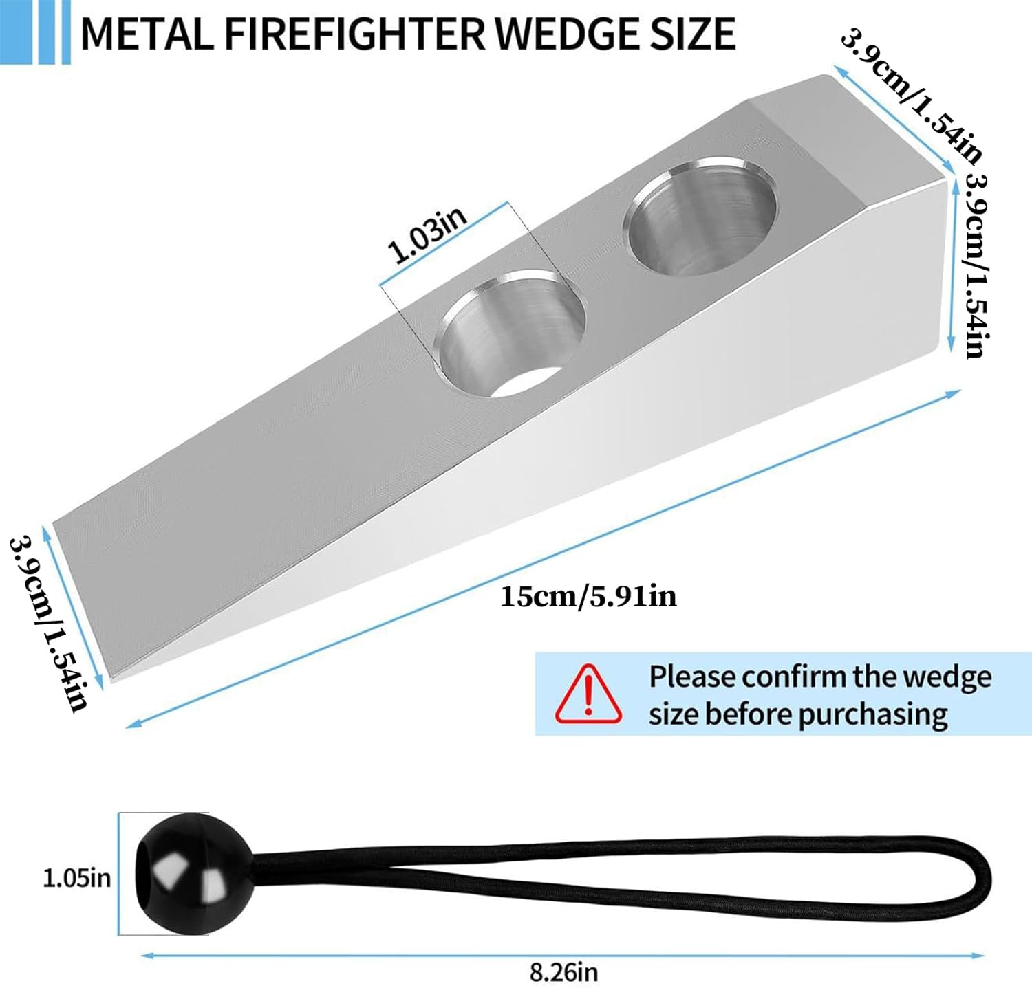 Aluminium-Feuerwehrkeil, Notfall-Einstiegsausrüstung, Türkeil aus Metall mit robustem Design, Sicherheitswerkzeug für die Inspektion von Fensterwänden, Rettungsausrüstungskeil für Zuhause – Bild 2