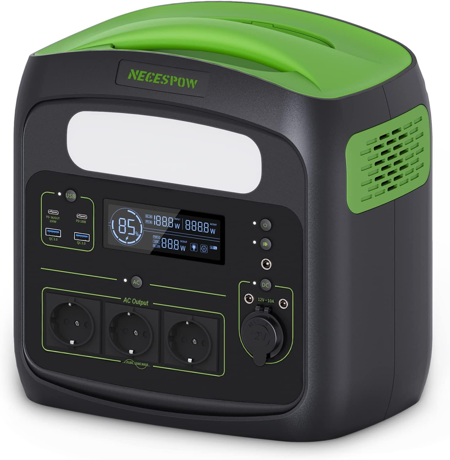 Tragbares Kraftwerk N7576, 700 W, 483,84 Wh, AC-Steckdosen x 3, Kraftwerk LiFePO4-Batterie, reine Sinuswelle, USB-C PD100 W Ausgang, Solargenerator für Camping Home CPAP