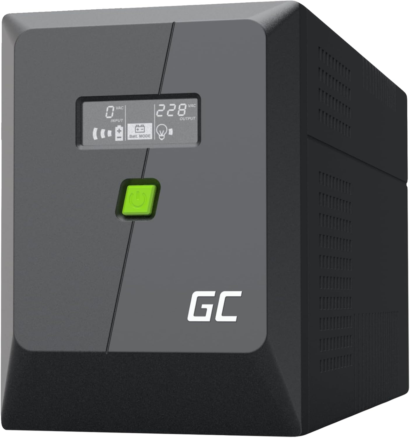 Green Cell PowerProof USV 2000VA 1400W, LCD, reine Sinuswelle und IEC | Notstromversorgung mit Überspannungsschutz, RJ45 und 4 Schuko-Ausgängen für Haushaltsgeräte