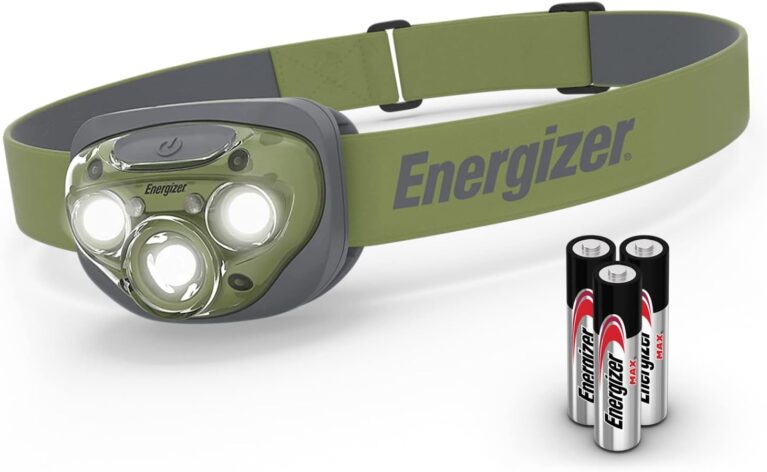 Energizer Stirnlampe LED, Superhelle Kopflampe für Camping, Outdoor und Wandern, Batterie Enthalten, Waldgrün
