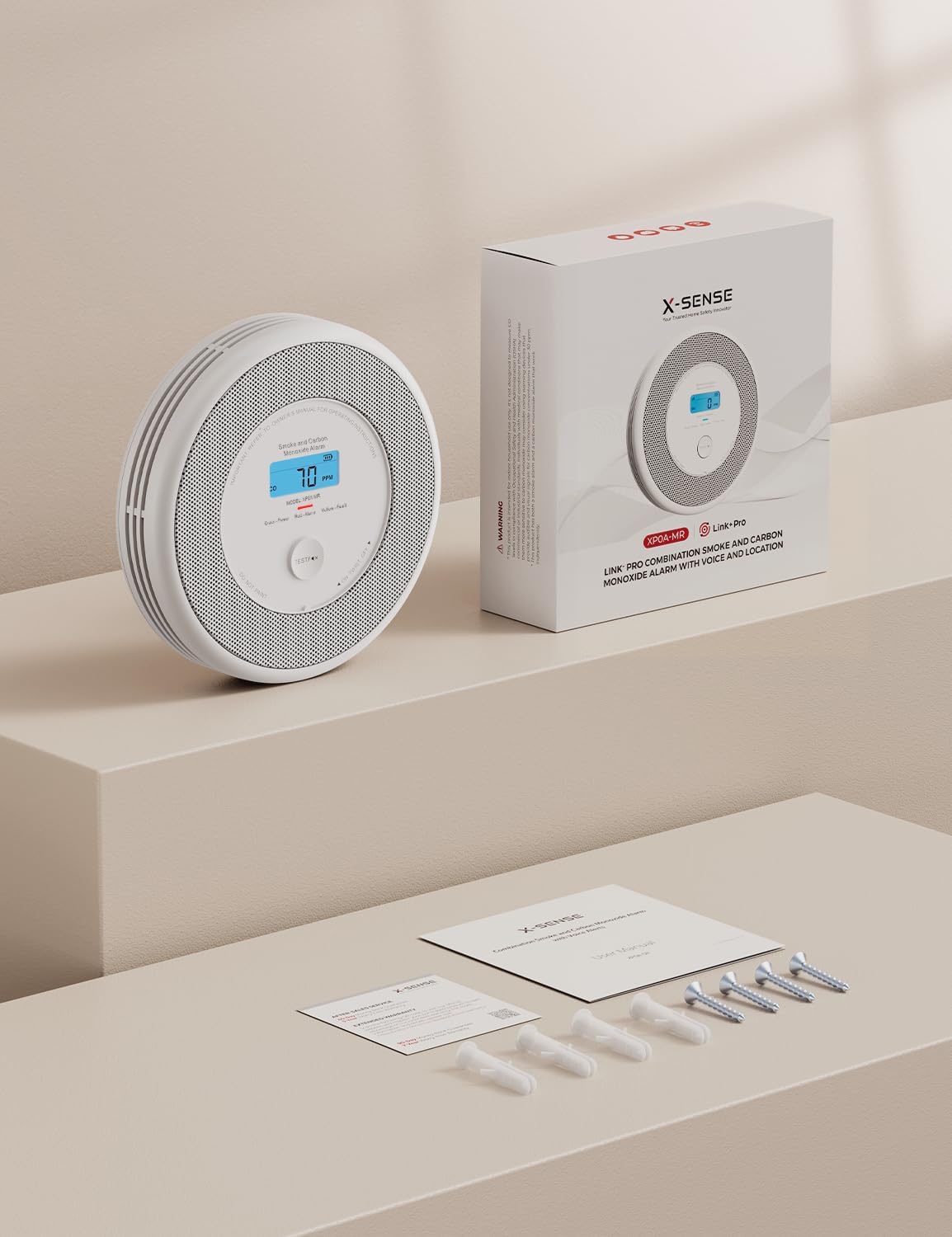 X-Sense Rauch- und CO-Melder mit Sprachalarm und Standortansage mit XP0A-MR11-Kits, 30 mm dick, ohne SBS50-Basisstation, XP0A-MR, 1 Stück – Bild 10
