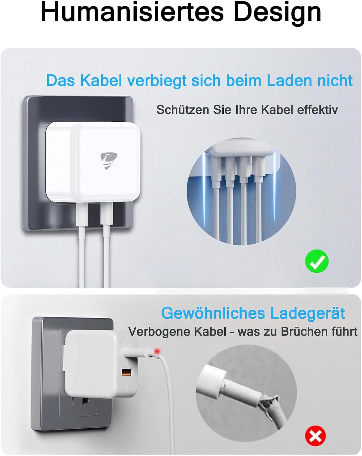 USB C Ladegerät, 40W 4-Port Mehrfachladegerät mit USBC und USBA, USBC Schnellladegerät PD 3.0 Power Adapter USB Netzteil für iPhone 16 15 14 13 12 11 Pro Max SE 2020 XS XR X 8 7 6 Plus, Samsung – Bild 2