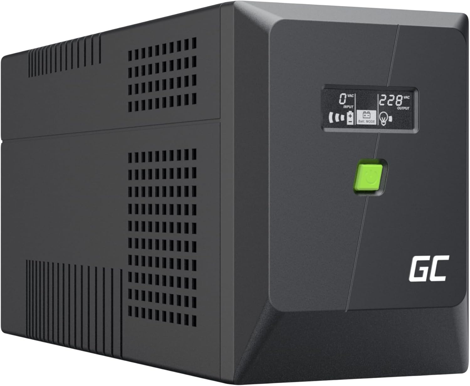 Green Cell PowerProof USV 2000VA 1400W, LCD, reine Sinuswelle und IEC | Notstromversorgung mit Überspannungsschutz, RJ45 und 4 Schuko-Ausgängen für Haushaltsgeräte – Bild 2