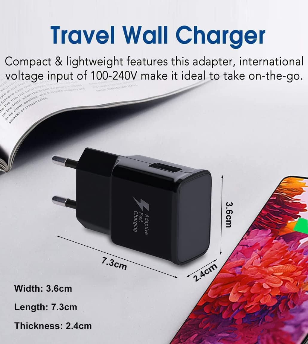 Ladegerät mit Ladekabel kompatibel mit Samsung Galaxy S25 S25+ S24 S23 S21 fe Ultra S8 Plus S9 Plus S10 Plus S10e 5G A57 A56 A36 A35 A26 A17 A16 A15 A05s A06 5g ai Xcover7 Schnellladegerät – Bild 2